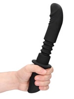 Handheld Silicone Vibrating and Thrusting Dildo