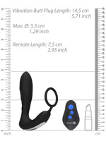 OUCH! E-stim Vibrating Butt Plug Wireless & Cockring