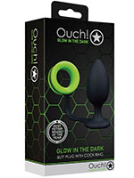 OUCH! Glow in the Dark - Butt Plug with Cock Ring