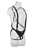 King Cock - 12 inch Hollow Strap-On Suspender System Natur