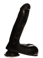 Penis Dildo Push Black 7.5 inch with Suction Cup