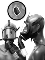 Push Winkeladapter f�r Gasmaske