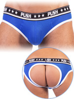 - Push - Premium Mesh Hole Brief - royal/white