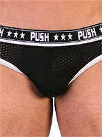 - Push - Premium Mesh Hole Brief - black/white