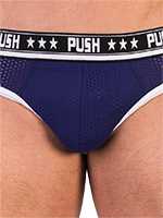 - Push - Premium Mesh Hole Brief - navy/white