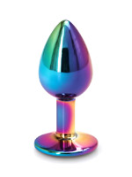 Rainbow Rosebud Plug with Crystal - Medium