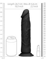 RealRock - Dildo 10 inch ohne Hoden - Schwarz