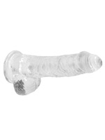 RealRock - Dildo 6 inch with Balls - Crystal Clear