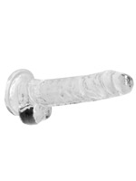 RealRock - Dildo 7 inch mit Hoden - Crystal Clear