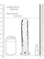 RealRock - Dildo 8 inch without Balls - Crystal Clear