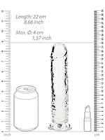 RealRock - Dildo 8 inch ohne Hoden - Crystal Clear