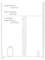 RealRock - Double Dong 18 inch - Crystal Clear