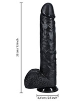 RealRock - Dildo 13 inch mit Hoden - Extra Thick