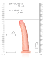 RealRock - Dildo 7 inch without Balls - Slim Ultra Skin