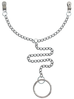Nipple clamps with chain and cockring 50mm